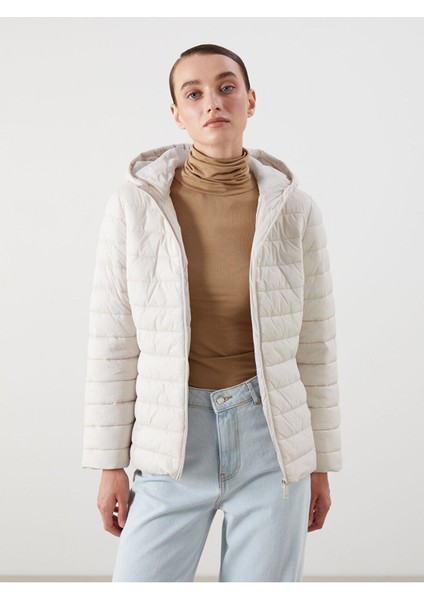 Izr Yeni Sezon Kadın Kapüşonlu Düz Şişme Mont