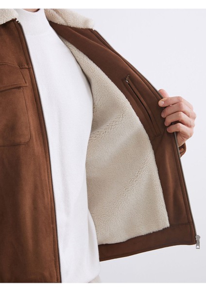 Özmarka Yeni Sezon Slim Fit Gömlek Yaka Süet Erkek Mont fırsatları