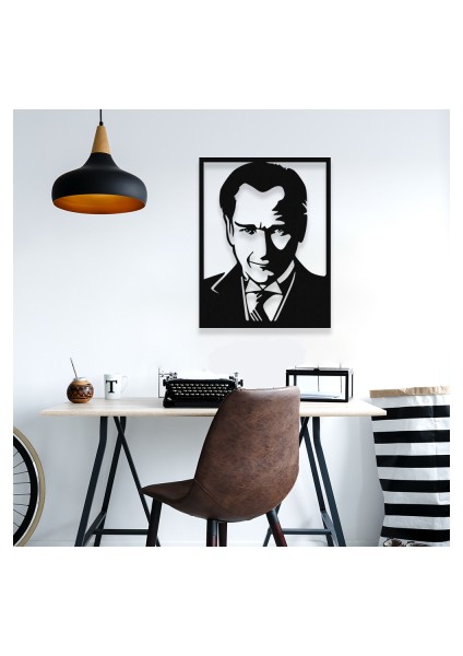 Atatürk Silüet Ahşap & Pleksi Duvar Dekoru – Modern Dekoratif Portre Tablo