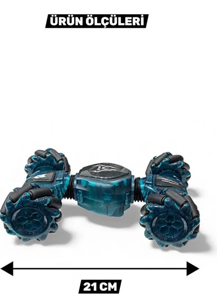 Bilekten Kontrol Uzaktan Kumandalı Full Fonksiyon Şarjlı 2.4g Şeffaf Işıklı 4x4 Drift Araba 21 cm indirimleri