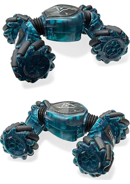 Bilekten Kontrol Uzaktan Kumandalı Full Fonksiyon Şarjlı 2.4g Şeffaf Işıklı 4x4 Drift Araba 21 cm