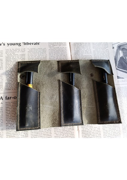 Crazy Gerçek Deri Tamamen El Emeği Özel Kalemleriniz Için Kalemlik Kalemkutu (8*18CM ) NLU84 fırsatları