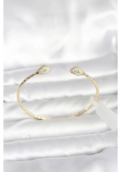 Pirinç Gold Renk Yılan Model Bileklik