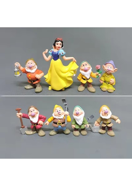 Pamuk Prenses ve 7 Cüceler Figür Oyuncak Seti Fayton Arabalı 33 Cm.