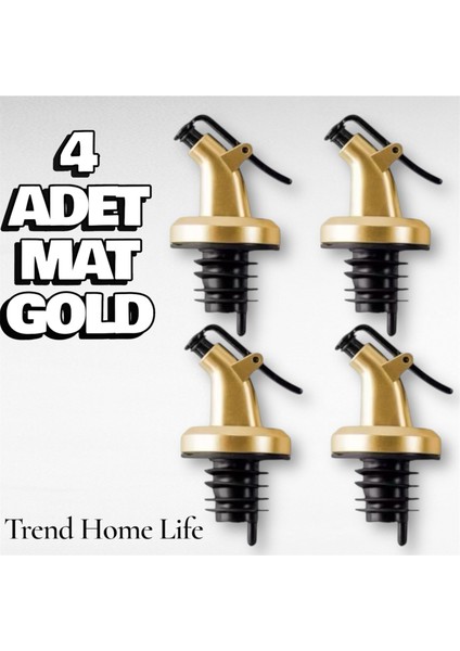 4 Adet Damlatmaz Mat Gold Yağdanlık Başlığı Yağdanlık Tıpası