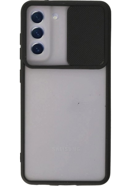 Samsung Galaxy S21 Fe Kılıf Palm Buzlu Kamera Sürgülü Silikon - Siyah