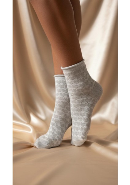 Kadın Desenli Kısa Konç Çorap 3’lü Set – Pamuklu, Nefes Alan, Renkli & Çoklu Varyant