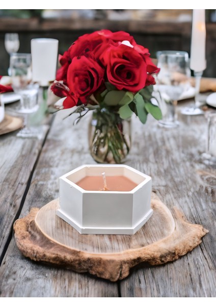 Modern Altıgen Kapta Hoş Kokulu %100 Doğal Soya Mum Temiz Yanışlı Minimal Dekoratif Tasarım - Ev ve Ofis Dekorasyonu, Yoga–medıtasyon Alanları ve Özel Günler Için Zarif ve Estetik Hediye Seçeneği