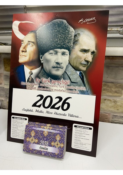 Takvim Atatürk Görselli 2026 Kartonlu Yapraklı Duvar Takvimi fiyatları