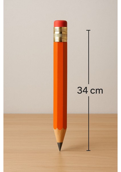 34 cm Dev Jumbo Kalem – Dekoratif Büyük Boy Kurşun Kalem – Çocuklar Için Eğlenceli Yazı Kalemi fiyatları