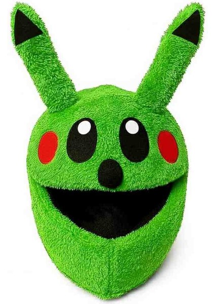 Yeşil Renk Peluş Motosiklet Kask Kılıfı Kask Süsü