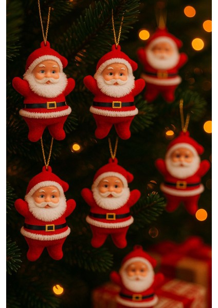 Yılbaşı Ağaç Süsü Noel Baba Büyük Boy 6 cm 6’lı