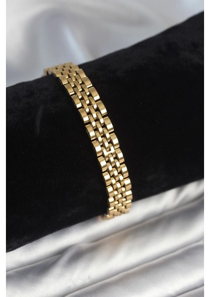 Bfs 316L Çelik 9 mm Kalınlıkta Gold Renkli Erkek Bileklik