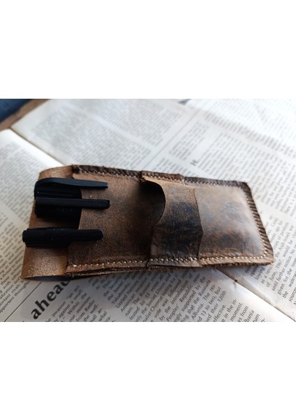 Gerçek Deri Özel Kalemleriniz Için Kalemlik ( 2*3 Kalem Için ) 27 cm \ 6 cm NLU88 modelleri