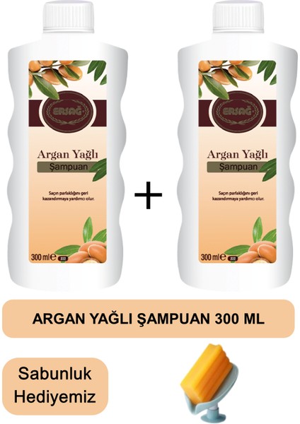 Argan Yağlı Şampuan ( 2ADET) 300 ml - Sabunluk Hediyemiz 222-18