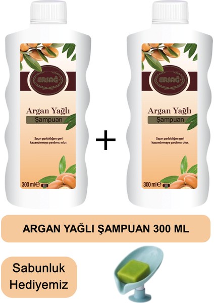 Argan Yağlı Şampuan ( 2ADET) 300 ml - Sabunluk Hediyemiz 222-15