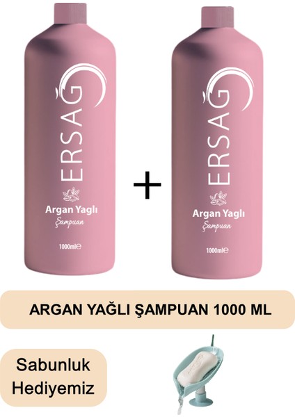 Argan Yağlı Şampuan (2 Adet) 1000 ml - Sabunluk Hediyemiz 208-12