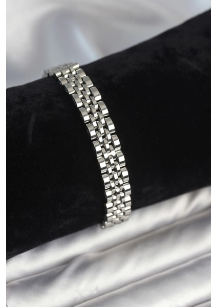 Bfs 316L Çelik 9 mm Kalınlıkta Gümüş Renkli Erkek Bileklik