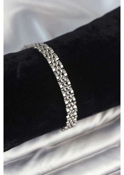 Bfs 316L Çelik 7 mm Kalınlıkta Gümüş Renkli Erkek Bileklik