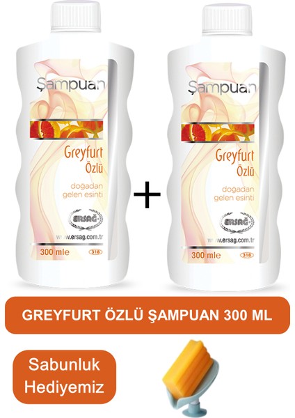 Greyfurt Özlü Şampuan (2 Adet) 300 ml - Sabunluk Hediyemiz 318-13