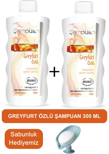 Greyfurt Özlü Şampuan (2 Adet) 300 ml - Sabunluk Hediyemiz 318-11