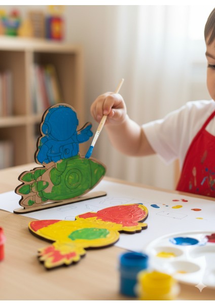 Eğitici Ahşap Uzay Temalı Tasarım Seti – Anaokulu Aktivitesi modelleri