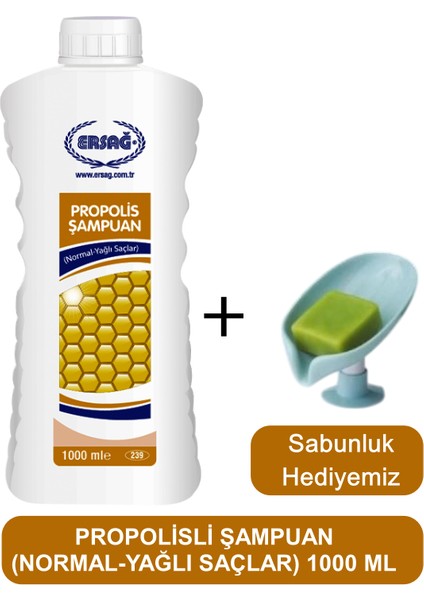 Propolisli Şampuan (Yağlı-Normal Saçlar) 1000 ml - Sabunluk Hediyemiz 239-02