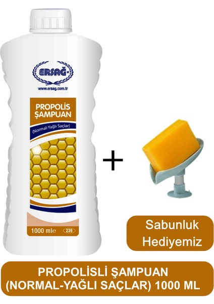 Propolisli Şampuan (Yağlı-Normal Saçlar) 1000 ml - Sabunluk Hediyemiz 239-05