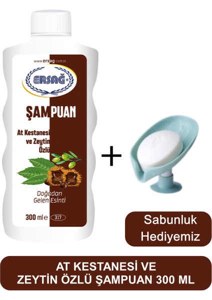 At Kestanesi ve Zeytin Özlü Şampuan 300 Ml- Sabunluk Hediyemiz 317-06