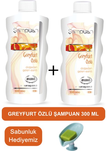 Greyfurt Özlü Şampuan (2 Adet) 300 ml - Sabunluk Hediyemiz 318-10