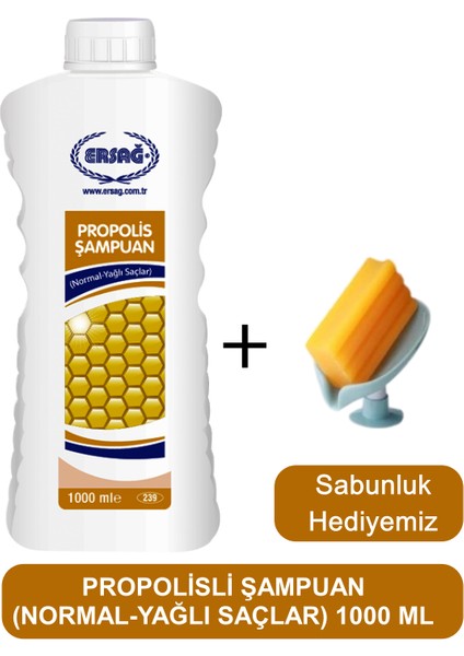 Propolisli Şampuan (Yağlı-Normal Saçlar) 1000 ml - Sabunluk Hediyemiz 239-07