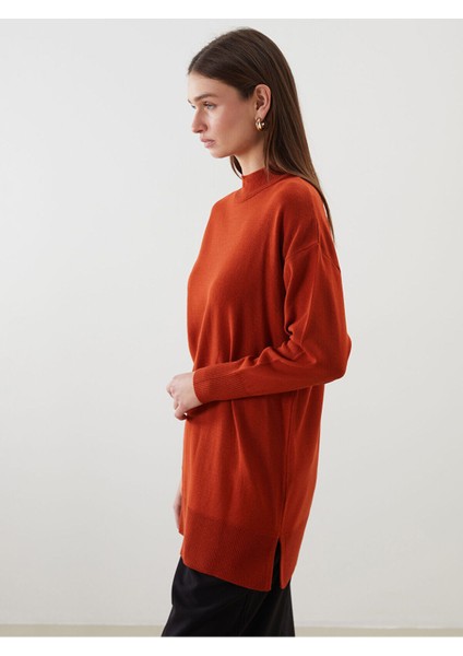 Yeni Sezon Dik Yaka Kadın Triko Tunik