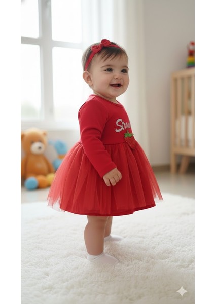 Kız Bebek Yılbaşı Noel Temalı Çilek Elbise modelleri
