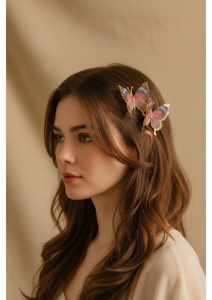 Benekli Oynar Kanatlı Kelebek Pens Toka