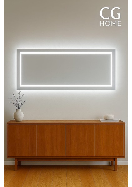 Biga Ledli Ayna, Dekoratif Ayna, LED Ayna, Salon Aynası, Konsol Aynası 144X36 cm indirimleri