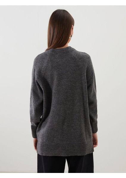 Hilfa Yeni Sezon Bisiklet Yaka Oversize Kadın Triko Tunik fırsatları