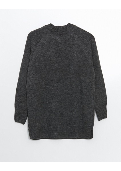 Hilfa Yeni Sezon Bisiklet Yaka Oversize Kadın Triko Tunik