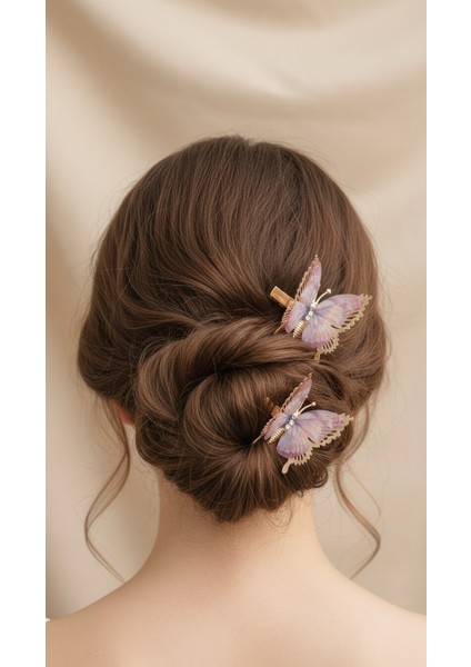 Benekli Oynar Kanatlı Kelebek Pens Toka