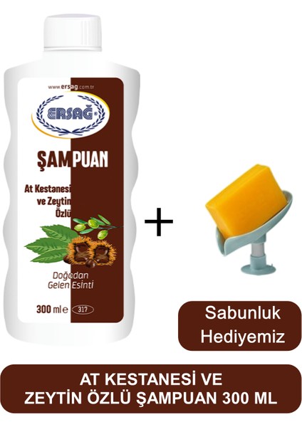 At Kestanesi ve Zeytin Özlü Şampuan 300 Ml- Sabunluk Hediyemiz 317-07