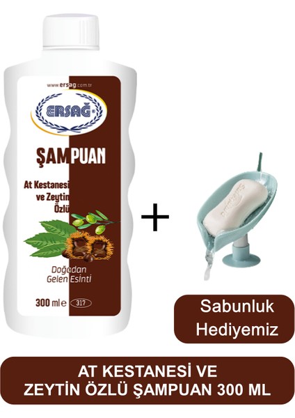 At Kestanesi ve Zeytin Özlü Şampuan 300 Ml- Sabunluk Hediyemiz 317-03