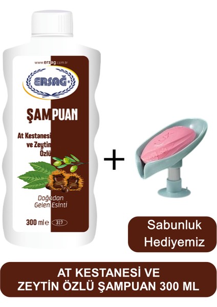 At Kestanesi ve Zeytin Özlü Şampuan 300 Ml- Sabunluk Hediyemiz 317-08