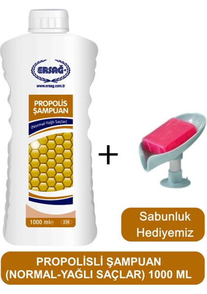 Propolisli Şampuan (Yağlı-Normal Saçlar) 1000 ml - Sabunluk Hediyemiz 239-03
