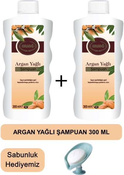 Argan Yağlı Şampuan ( 2ADET) 300 ml - Sabunluk Hediyemiz 222-16