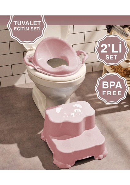 Kaydırmaz Çocuk Klozet Adaptörü ve Kaymaz Basamak Taburesi 2'li Tuvalet Seti modelleri