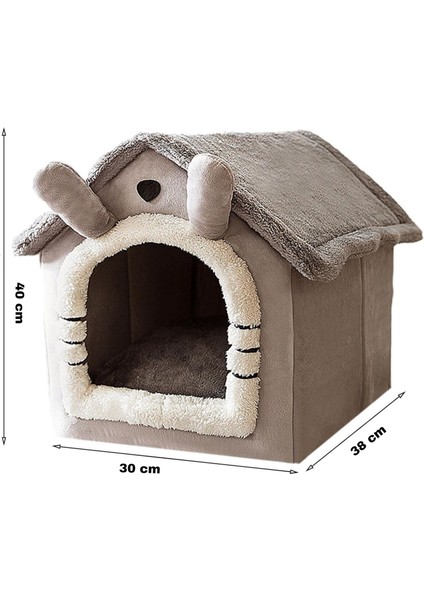 Peluş Yumuşak,kedi & Küçük Köpek Evi 🐾 Kapalı Kulübe Tasarım – Sıcak, Konforlu, Yıkanabilir Minderli Evcil Yatak indirimleri
