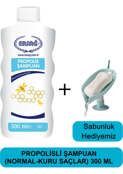 Propolisli Şampuan (Normal-Kuru Saçlar) 300 ml - Sabunluk Hediyemiz 257-13