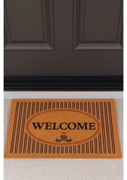 Velür Coco Dokulu Welcome Hoş Geldiniz Kapı Önü Dış Mekan Paspası 45X70CM 27YCM260103