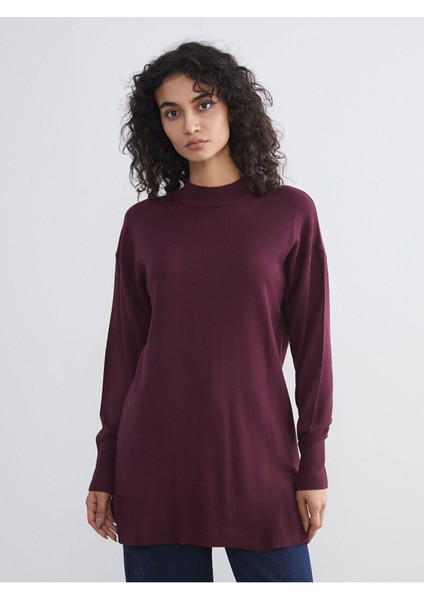 Artı Yeni Sezon Dik Yaka Kadın Triko Tunik