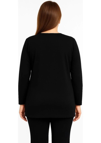 Rahat Kesim Inci Taş Işlemeli Anne Kadın Penye Bluz modelleri