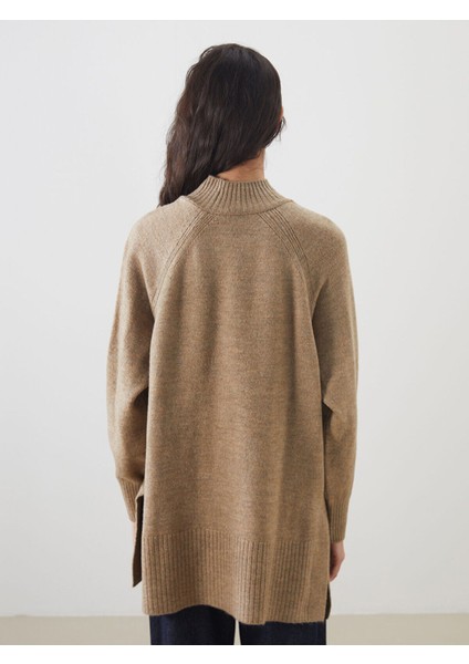 Dik Yaka Oversize Kadın Triko Tunik fırsatları